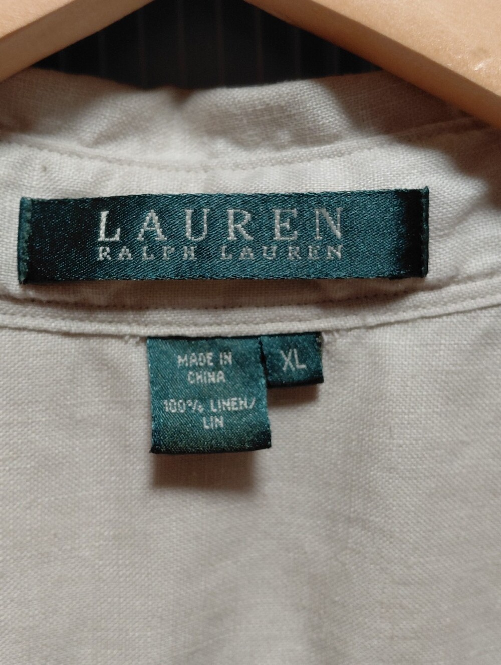 Ralph Lauren Sleeveless Linen Button-Front Shell Beige - Picture 4 of 7